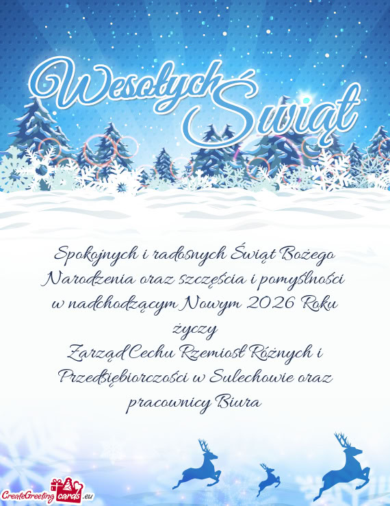 Spokojnych i radosnych Świąt Bożego Narodzenia oraz szczęścia i pomyślności