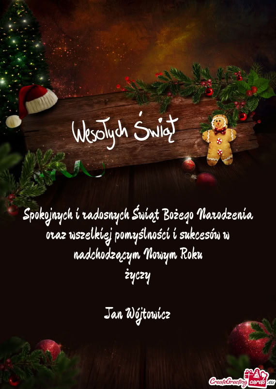 Spokojnych i radosnych Świąt Bożego Narodzenia oraz wszelkiej pomyślności