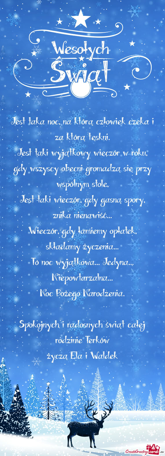 Spokojnych i radosnych świąt całej rodzinie Terków
