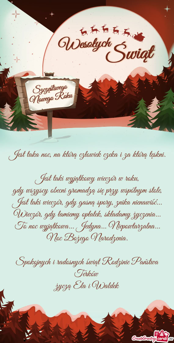 Spokojnych i radosnych świąt Rodzinie Państwa Terków