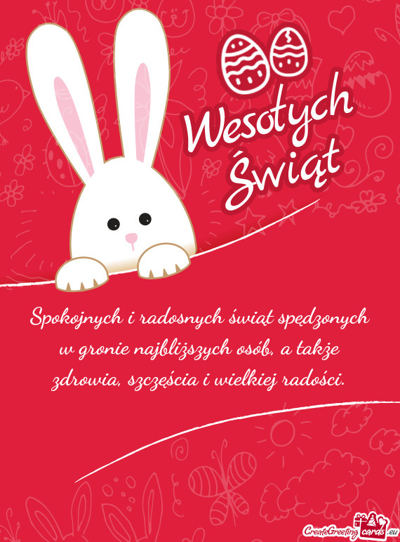 Spokojnych i radosnych świąt spędzonych w gronie najbliższych osób, a