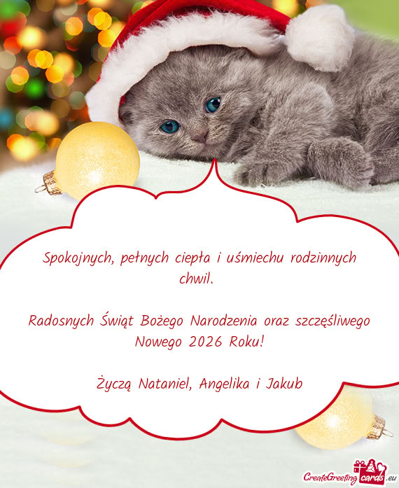 Spokojnych, pełnych ciepła i uśmiechu rodzinnych chwil