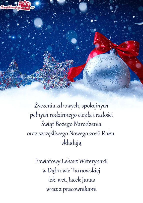 Spokojnych pełnych rodzinnego ciepła i radości Świąt Bożego Narodzenia oraz szczęśliwego