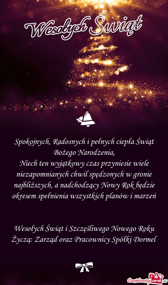 Spokojnych, Radosnych i pełnych ciepła Świąt Bożego Narodzenia