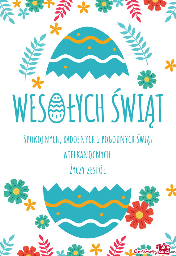 Spokojnych, radosnych i pogodnych świąt wielkanocnych