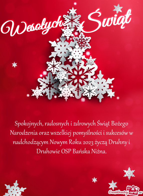 Spokojnych, radosnych i zdrowych Świąt Bożego Narodzenia oraz wszelkiej pomyślności i sukcesów