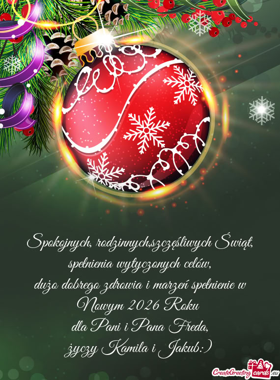 Spokojnych, rodzinnych,szczęśliwych Świąt