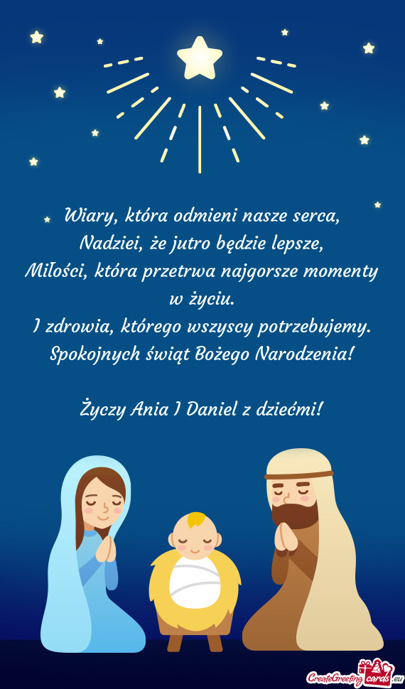 Spokojnych świąt Bożego Narodzenia! Ania I Daniel z dziećmi