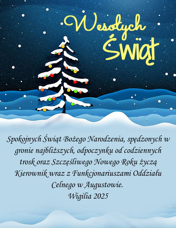 Spokojnych Świąt Bożego Narodzenia, spędzonych w gronie najbliższych,
