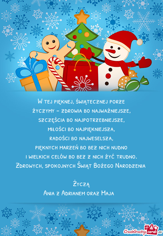 Spokojnych Świąt Bożego Narodzenia  Życzą Ania z Adrianem oraz Maja🎄🎄🎄