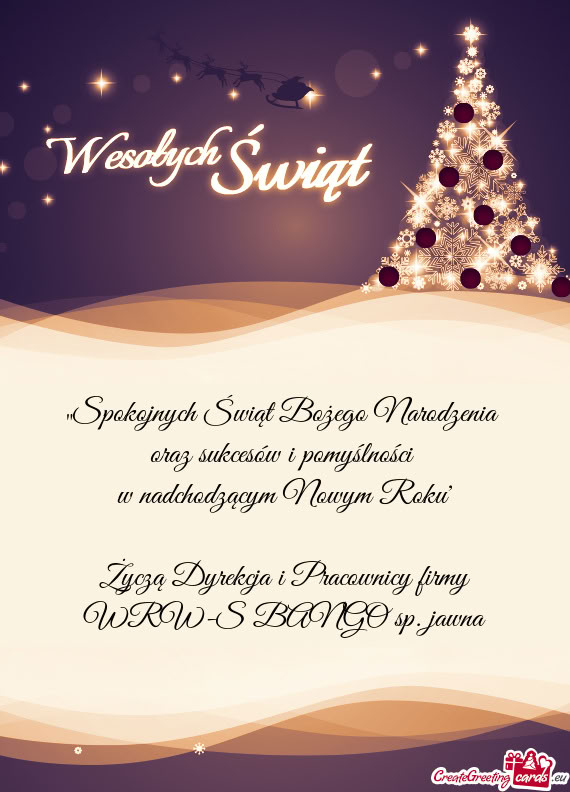 „Spokojnych Świąt Bożego Narodzenia