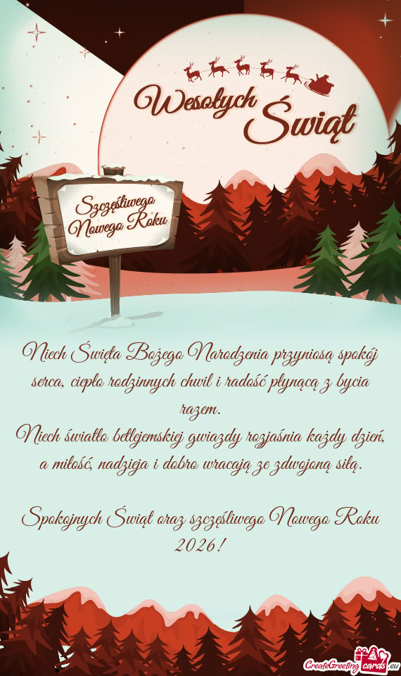 Spokojnych Świąt oraz szczęśliwego Nowego Roku 2026
