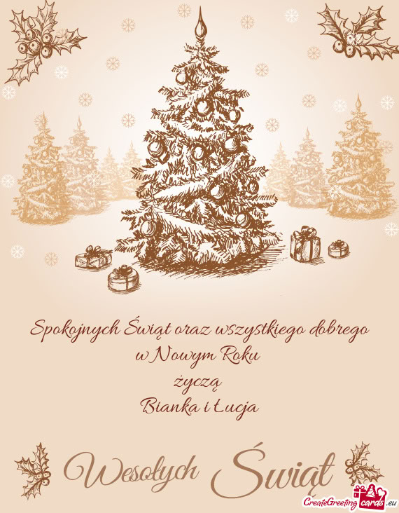 Spokojnych Świąt oraz wszystkiego dobrego w Nowym Roku
