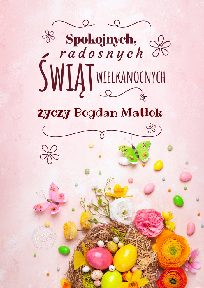 Spokojnych świąt wielkanocnych Bogdan Matłok
