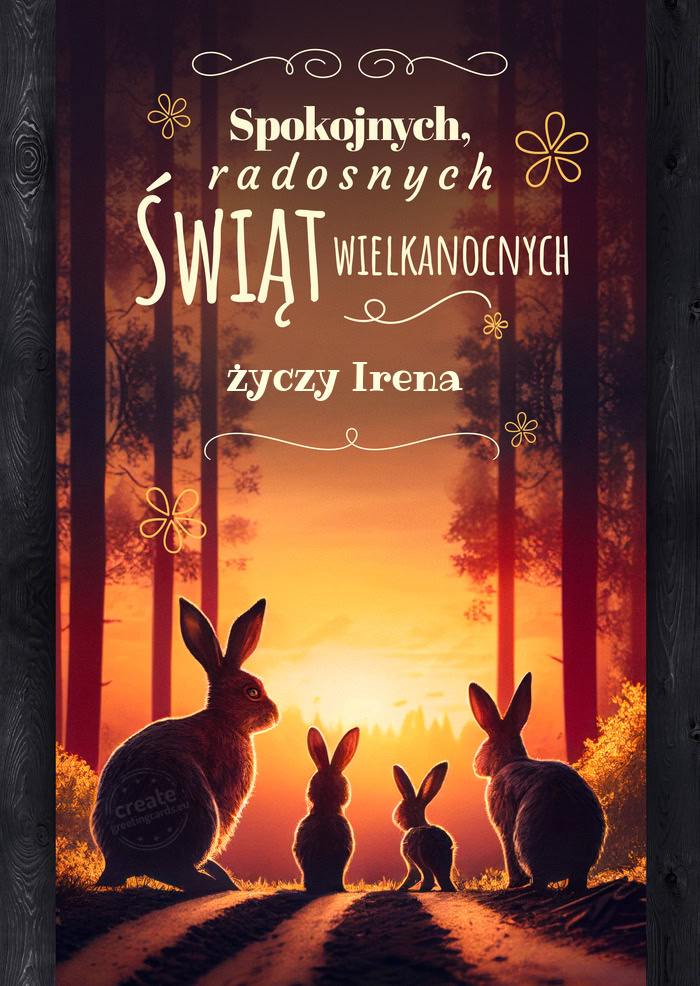 Spokojnych świąt wielkanocnych Irena