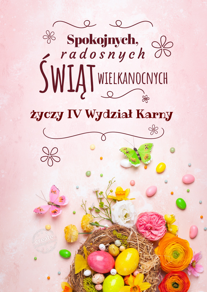 Spokojnych świąt wielkanocnych IV Wydział Karny