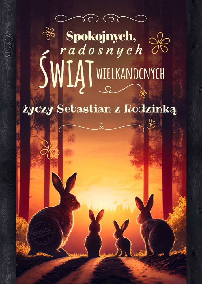 Spokojnych świąt wielkanocnych Sebastian z Rodzinką