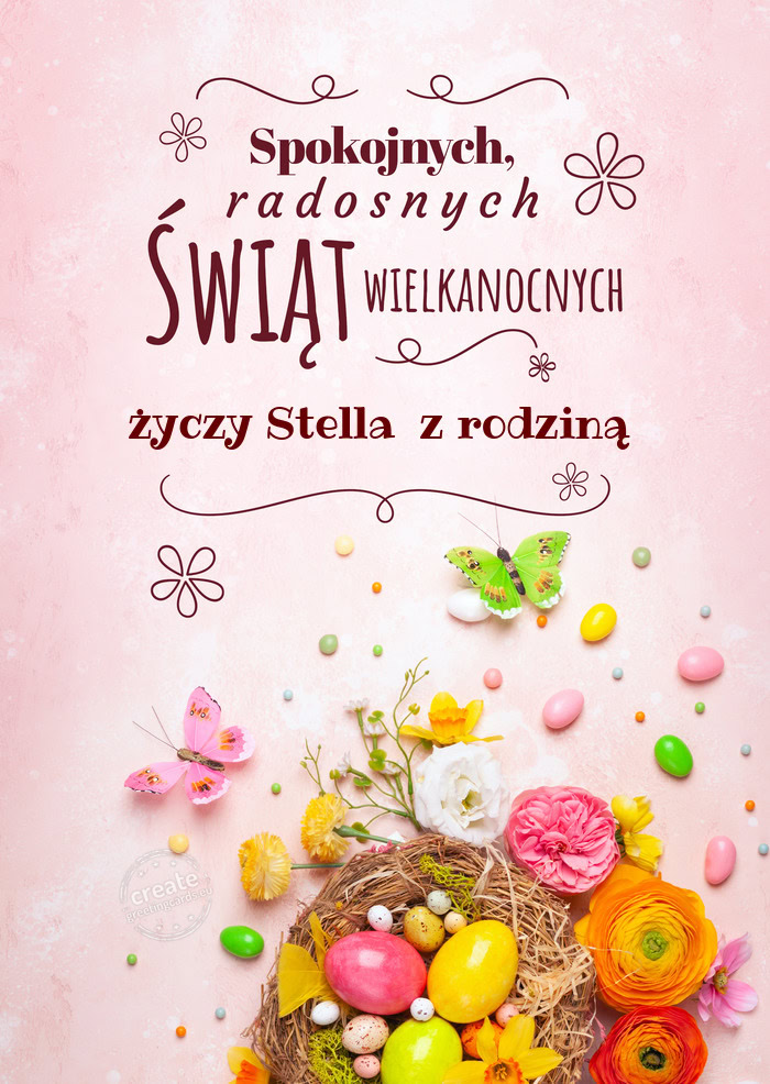 Spokojnych świąt wielkanocnych Stella z rodziną