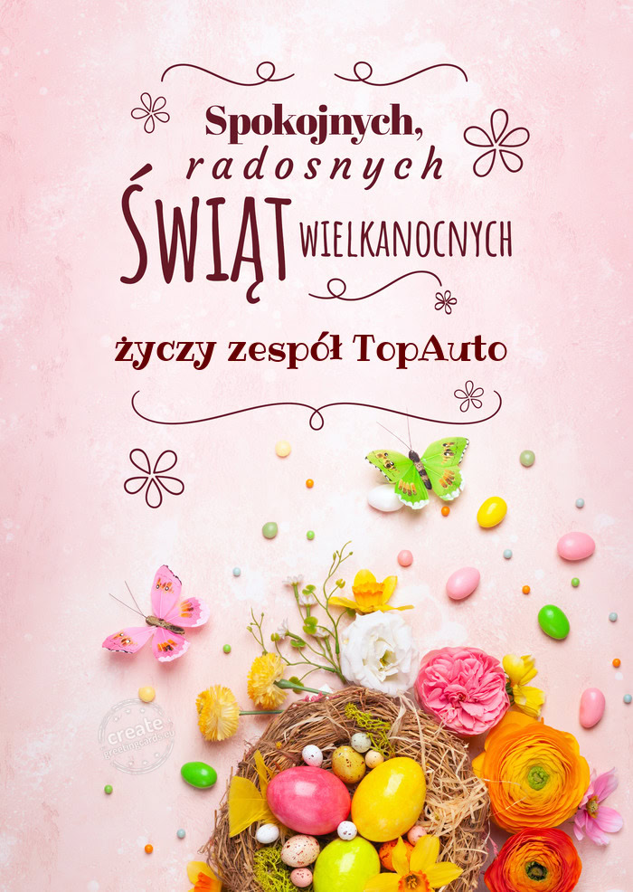 Spokojnych świąt wielkanocnych zespół TopAuto