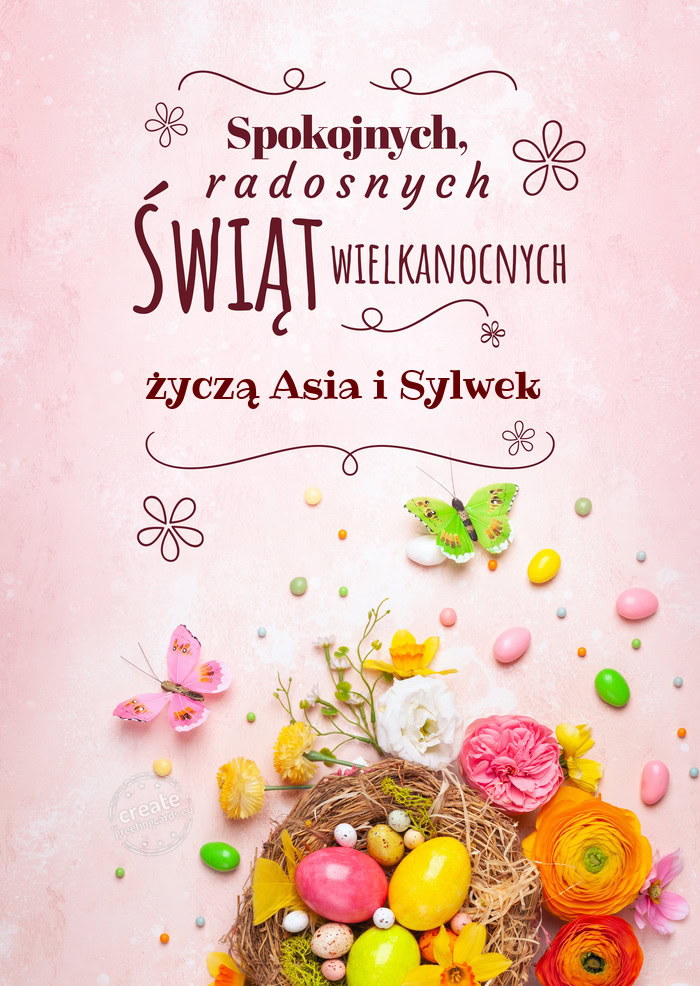 Spokojnych świąt wielkanocnych życzą Asia i Sylwek