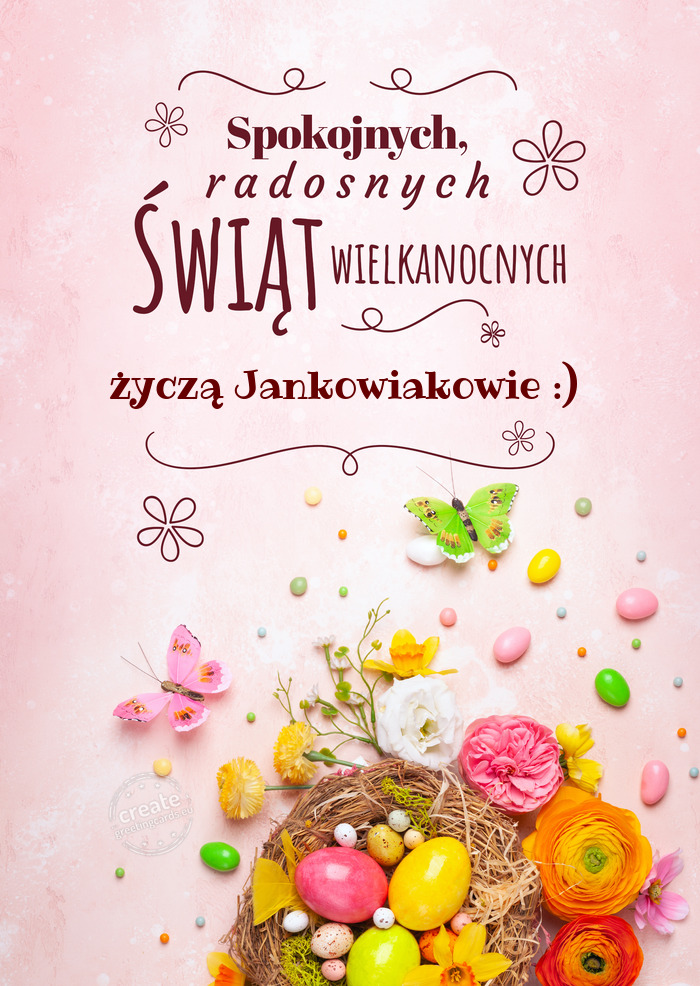 Spokojnych świąt wielkanocnych życzą Jankowiakowie :)