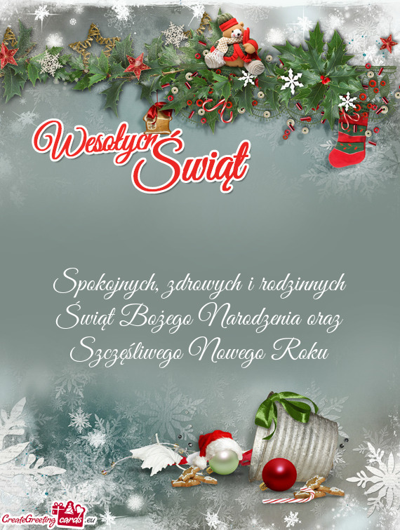 Spokojnych, zdrowych i rodzinnych Świąt Bożego Narodzenia oraz Szczęśliwego Nowego Roku