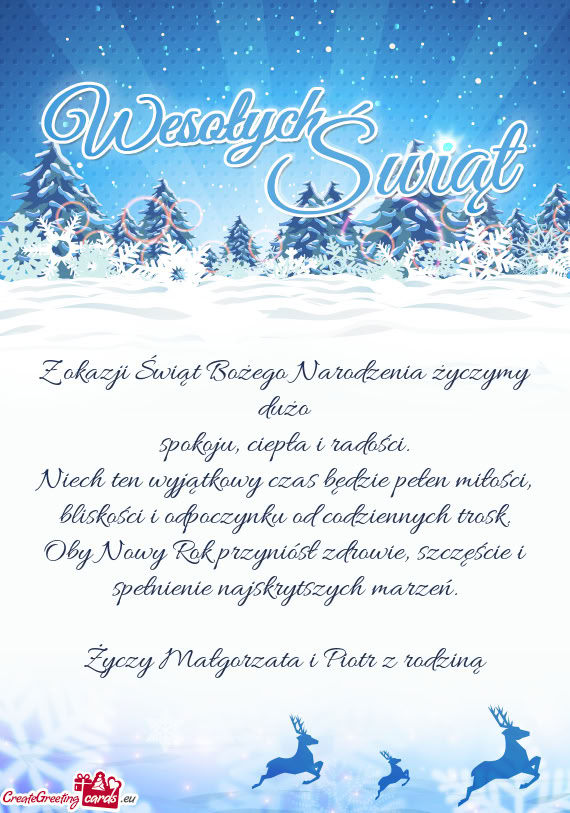 Spokoju, ciepła i radości