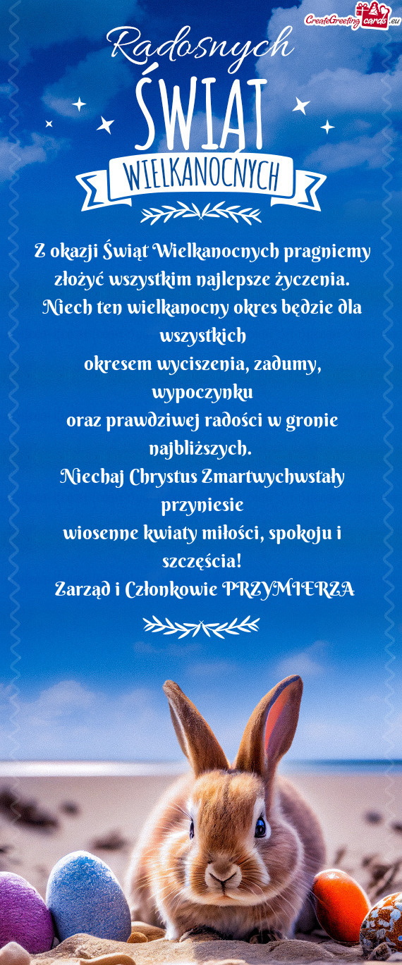 Spokoju i szczęścia! Zarząd i Członkowie PRZYMIERZA