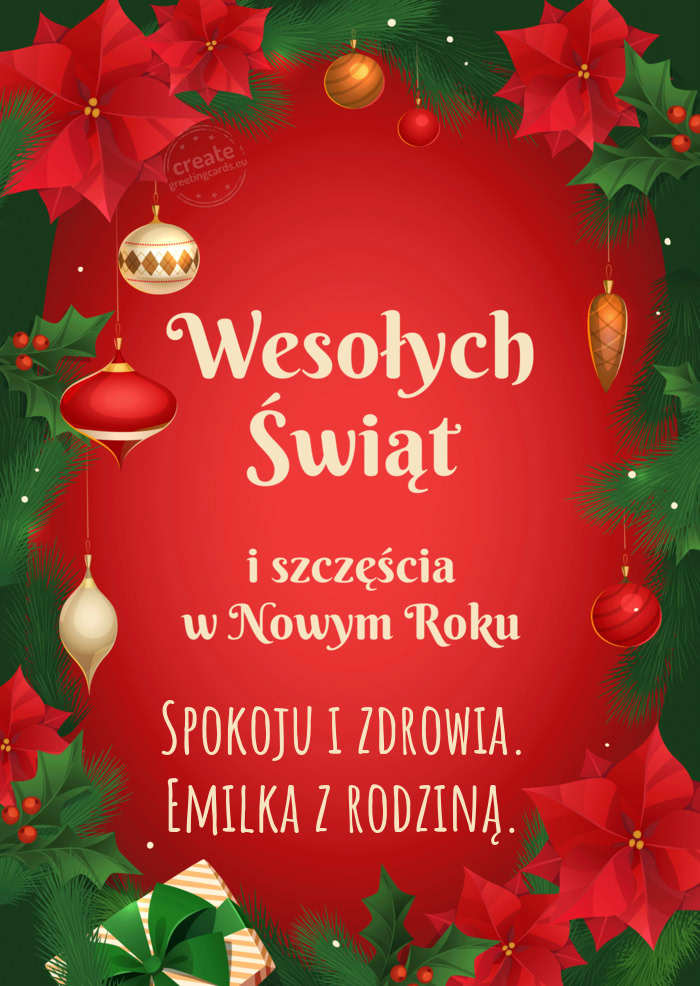 Spokoju i zdrowia. Emilka z rodziną.