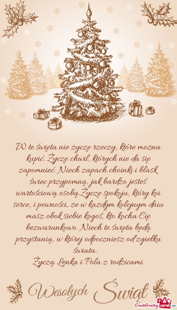 Spokoju, który koi serce, i pewności, że w każdym kolejnym dniu masz obok siebie kogoś, kto koc