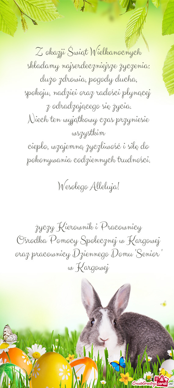 Spokoju, nadziei oraz radości płynącej