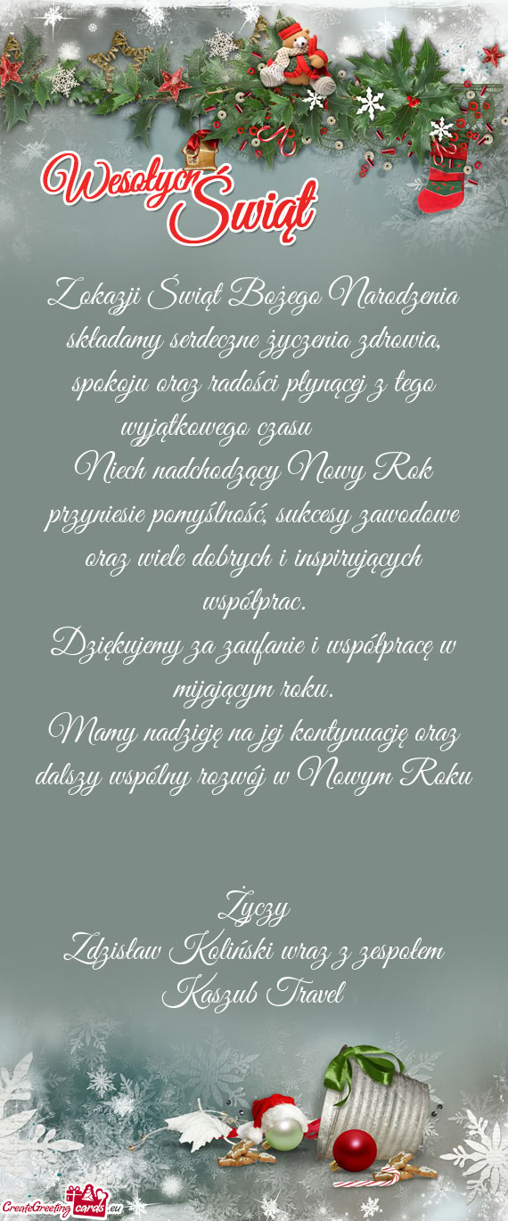 Spokoju oraz radości płynącej z tego wyjątkowego czasu 🎄✨ Niech nadchodzący Nowy Rok prz