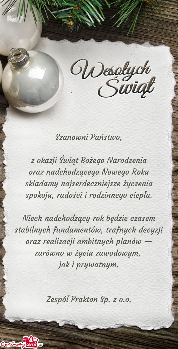 Spokoju, radości i rodzinnego ciepła