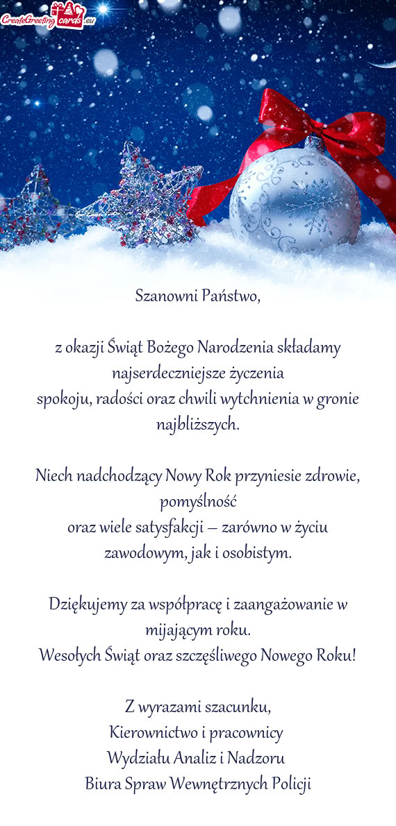 Spokoju, radości oraz chwili wytchnienia w gronie najbliższych