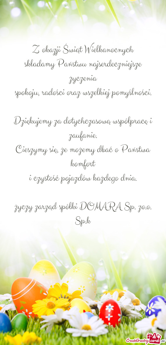 Spokoju, radości oraz wszelkiej pomyślności