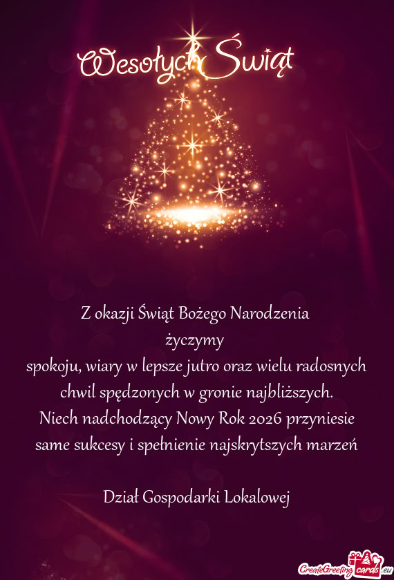 Spokoju, wiary w lepsze jutro oraz wielu radosnych chwil spędzonych w gronie najbliższych