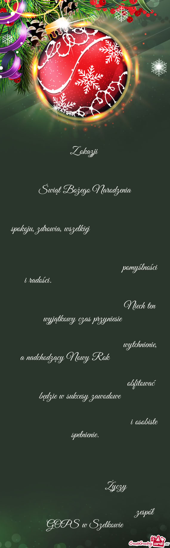 Spokoju, zdrowia, wszelkiej