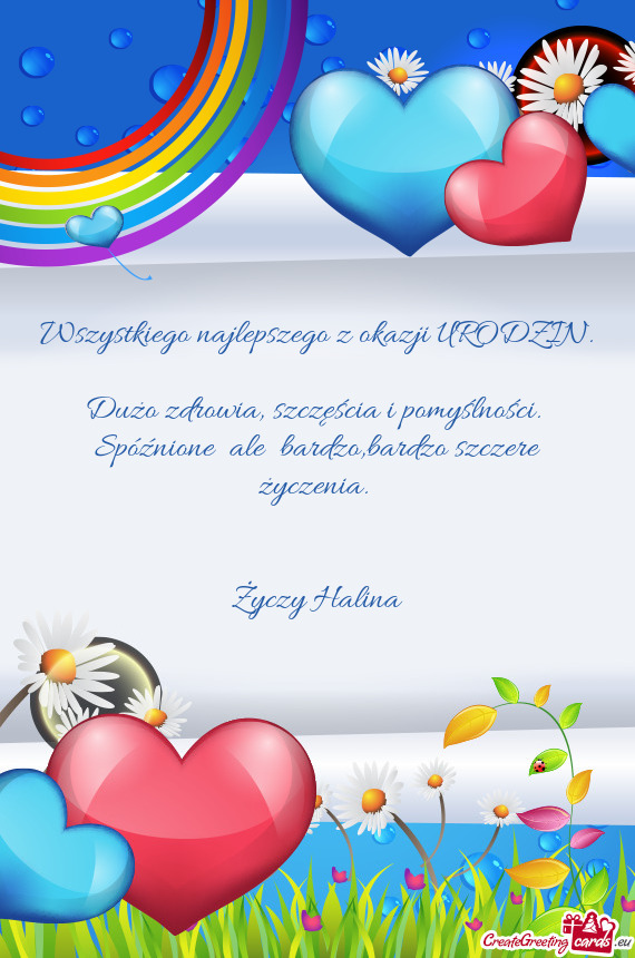 Spóźnione ale bardzo,bardzo szczere życzenia