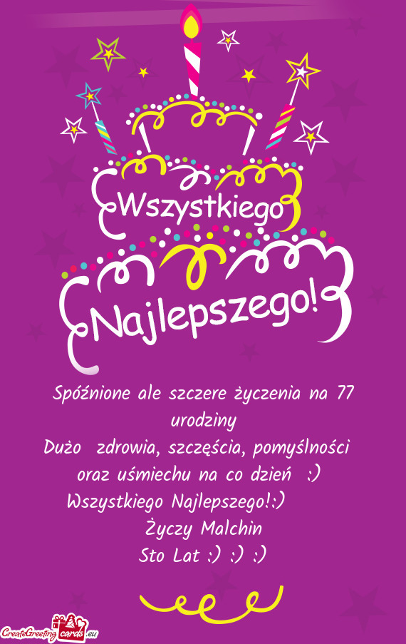 Spóźnione ale szczere życzenia na 77 urodziny