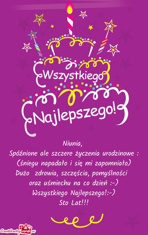Spóźnione ale szczere życzenia urodzinowe : (śniegu napadało i się mi zapomniało)