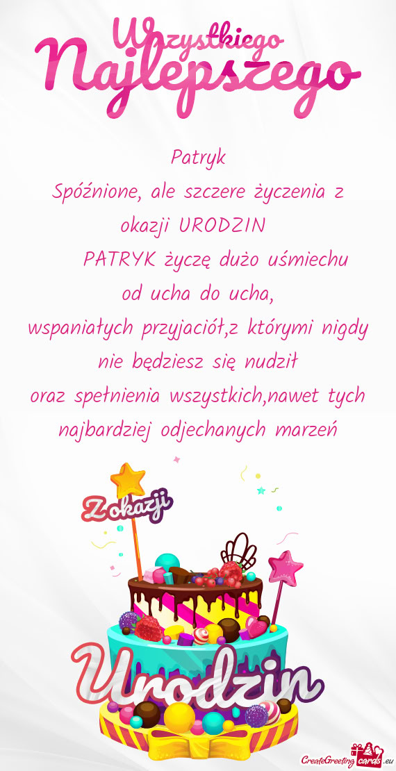 Spóźnione, ale szczere życzenia z okazji URODZIN
