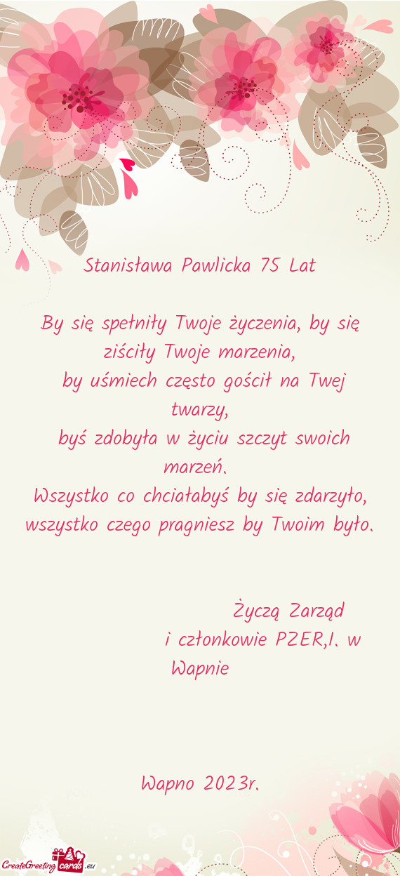 Stanisława Pawlicka 75 Lat