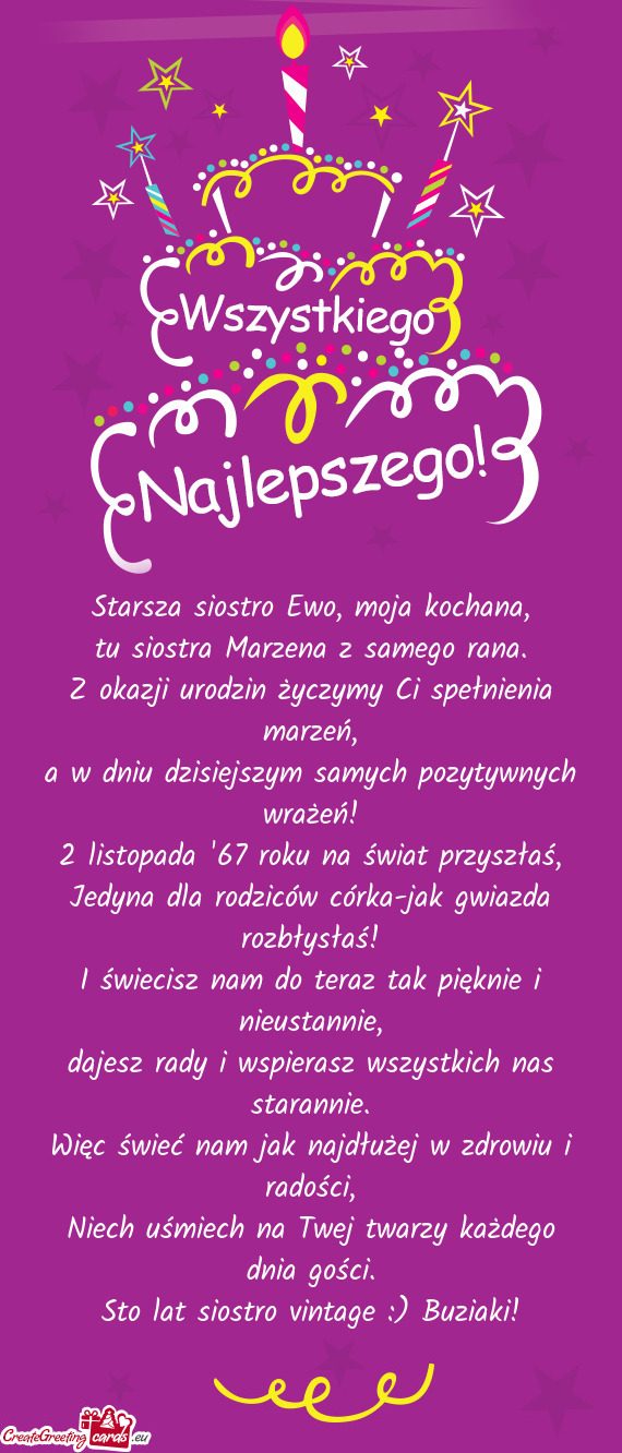 Starsza siostro Ewo, moja kochana