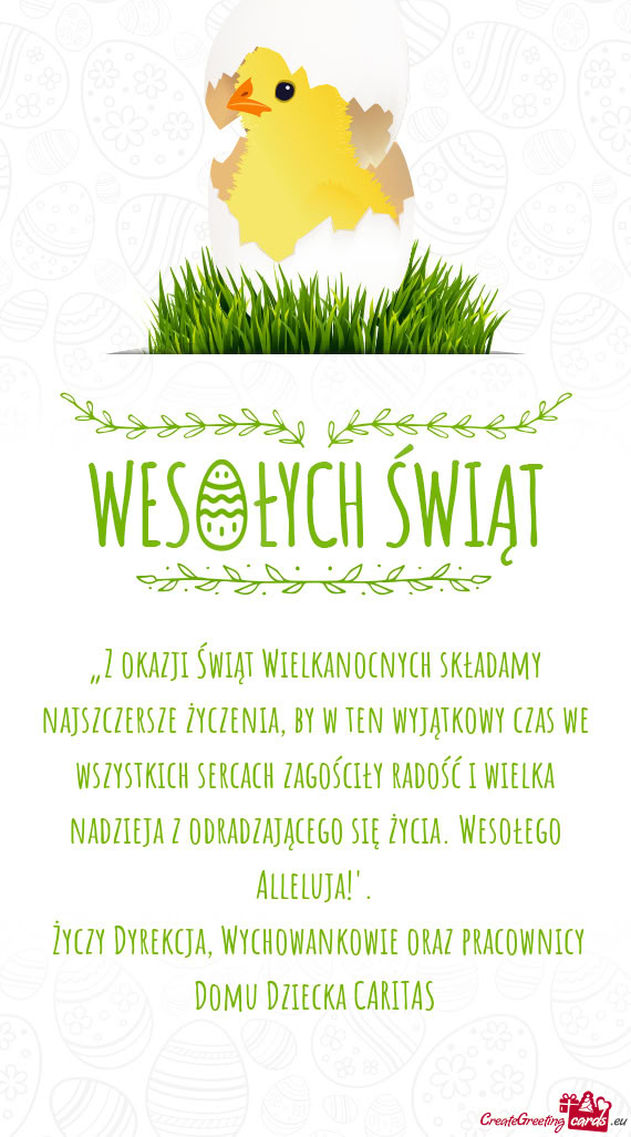 Stkich sercach zagościły radość i wielka nadzieja z odradzającego się życia. Wesołego Allelu