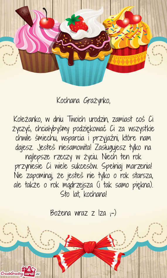 Stkie chwile śmiechu, wsparcia i przyjaźni, które nam dajesz. Jesteś niesamowita! Zasługujesz t