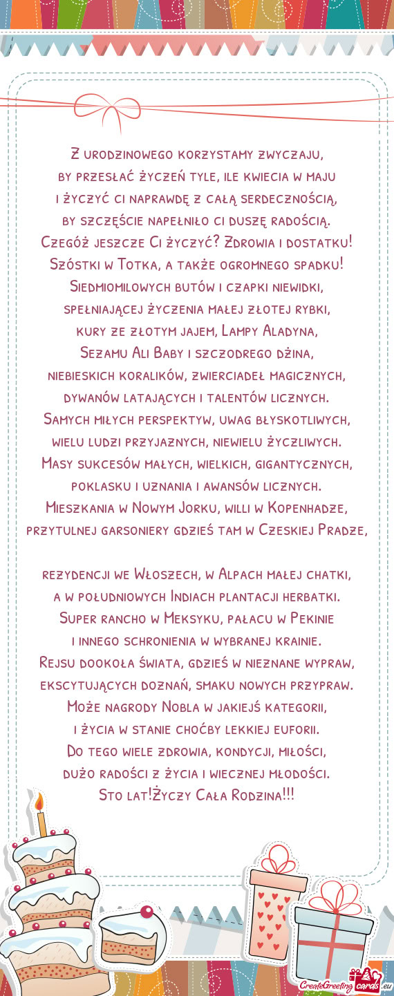 Sto lat!Cała Rodzina