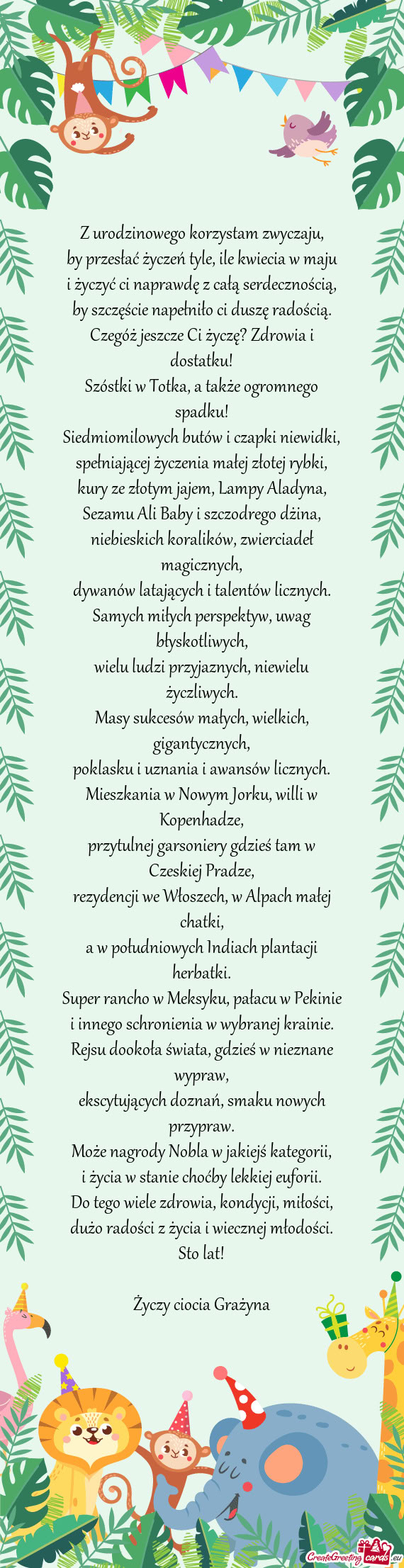 Sto lat! ciocia Grażyna