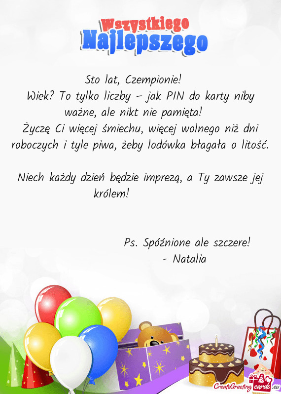 Sto lat, Czempionie! 🥳