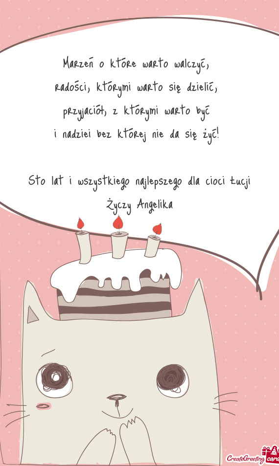 Sto lat i wszystkiego najlepszego dla cioci Łucji