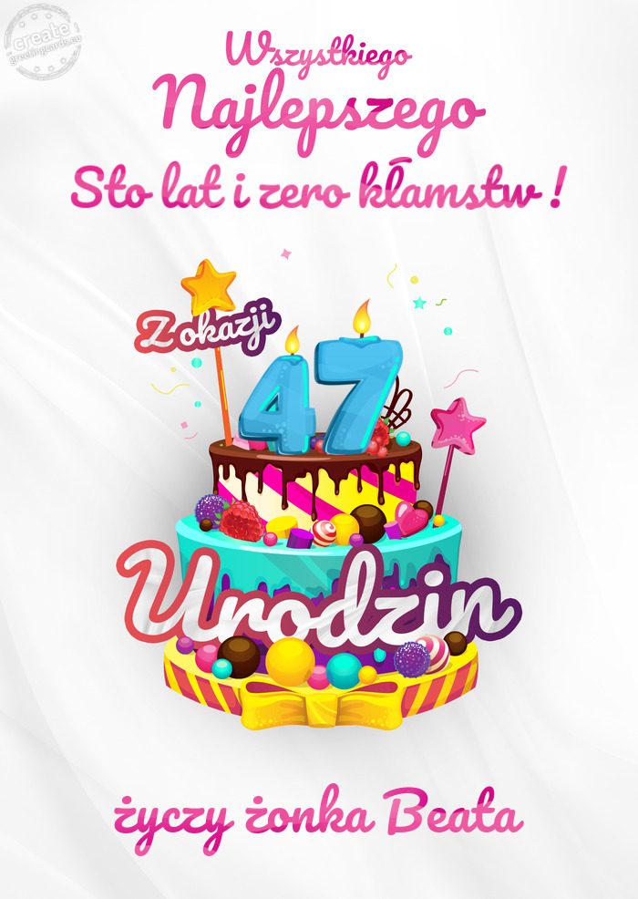 Sto lat i zero kłamstw !, Wszystkiego najlepszego z okazji 47 urodzin żonka Beata